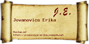 Jovanovics Erika névjegykártya